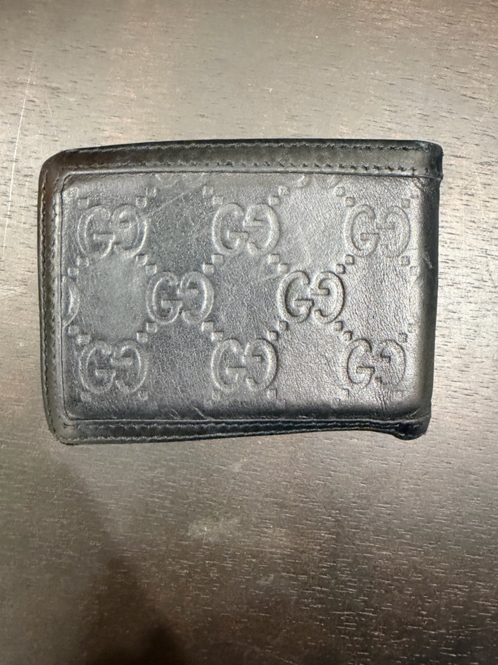 Gucci Black Embossed GG Leather Wallet with Green-Red Web Accent - Picture 2 of 5